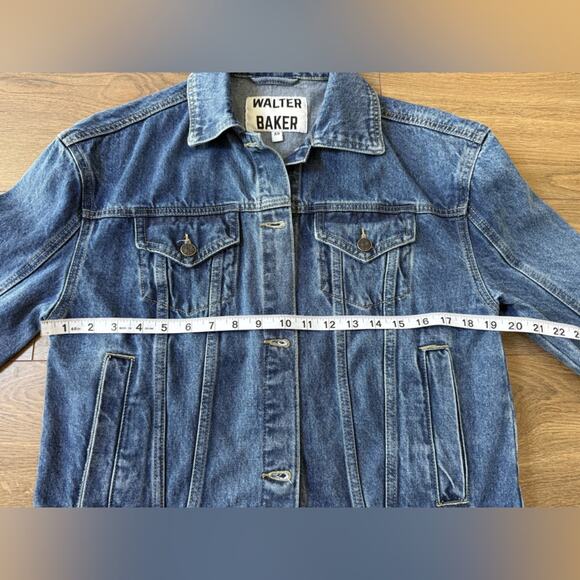 Walter Baker Shawna Dark Denim Jean Jacket Oversized Size XS - Picture 11 of 12